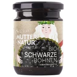 Schwarze Bohnen im Glas Hülsenfrüchte bohnen