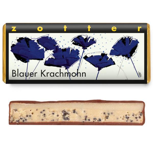 Blauer Krachmohn Handgeschöpfte Schokoladen