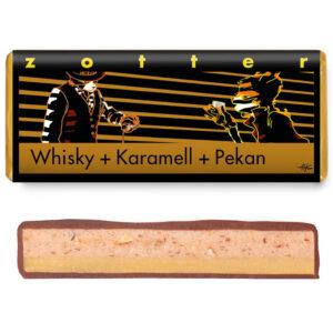 Whisky + Karamell + Pekan Handgeschöpfte Schokoladen