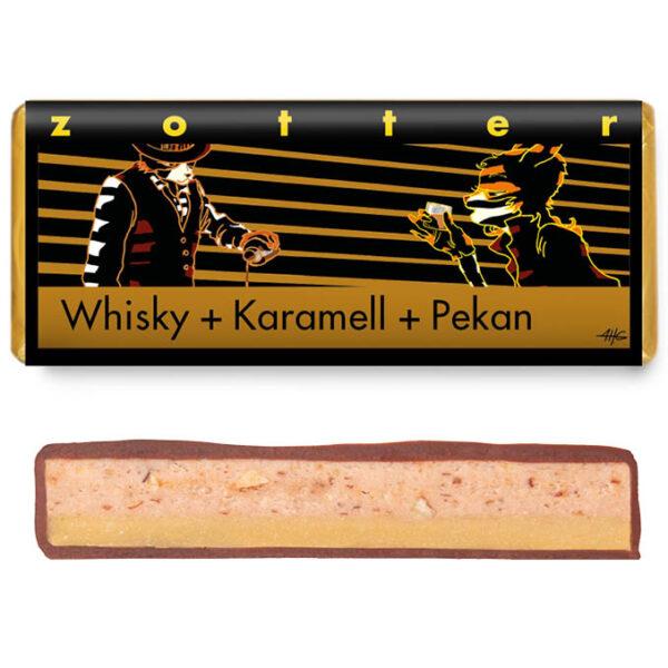 Whisky + Karamell + Pekan Handgeschöpfte Schokoladen