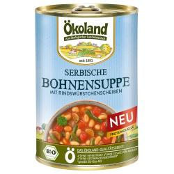 Serbische Bohnensuppe mit Würstchenscheiben Suppen bohnen-suppe