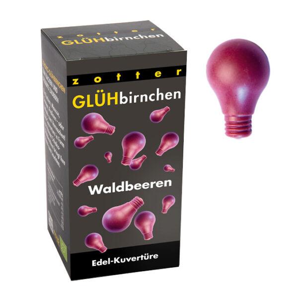 Glühbirnchen – Waldbeeren (130g) Glühbirnchen Edel-Kuvertüre