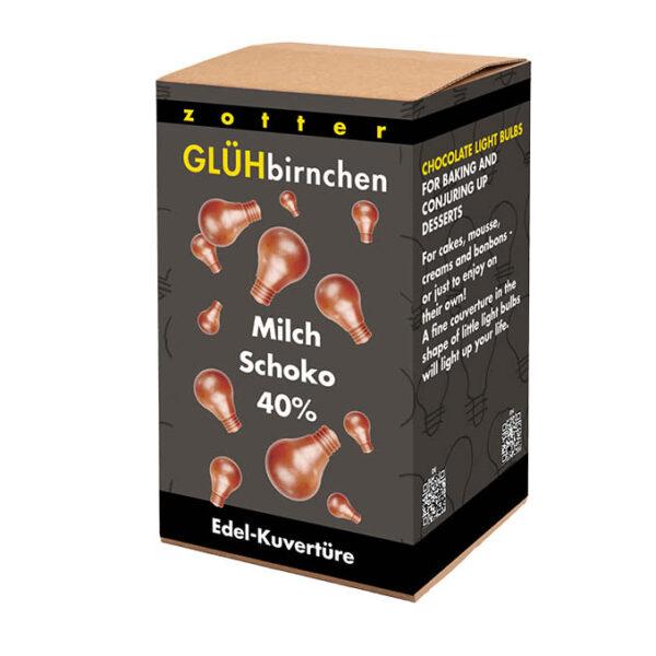 Glühbirnchen – 40% Milchschoko (1000g) Glühbirnchen Edel-Kuvertüre