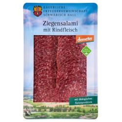 Ziegensalami mit Rindfleisch, geschnitten Salami feinkost