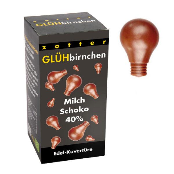 Glühbirnchen – Milchschoko 40% (130g) Glühbirnchen Edel-Kuvertüre