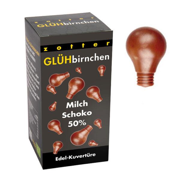 Glühbirnchen – Milchschoko 50% (130g) Glühbirnchen Edel-Kuvertüre