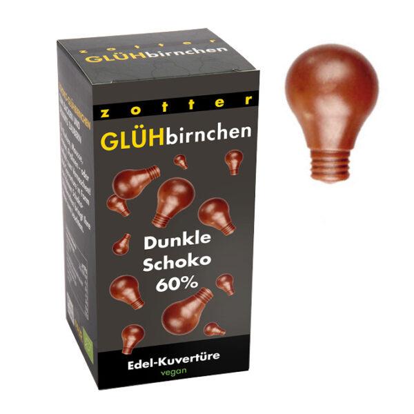 Glühbirnchen – Dunkle Schoko 60% (130g) Glühbirnchen Edel-Kuvertüre