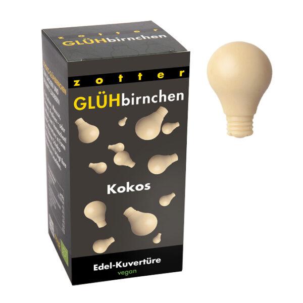 Glühbirnchen – Kokos (130g) Glühbirnchen Edel-Kuvertüre