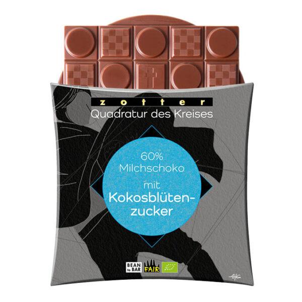 60% Milchschoko mit Kokosblütenzucker Quadratur des Kreises