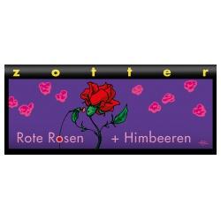 Milchschokolade mit Rosen-Marzipan & Himbeeren, handgeschöpft Zotter-Schokolade handgeschöpft