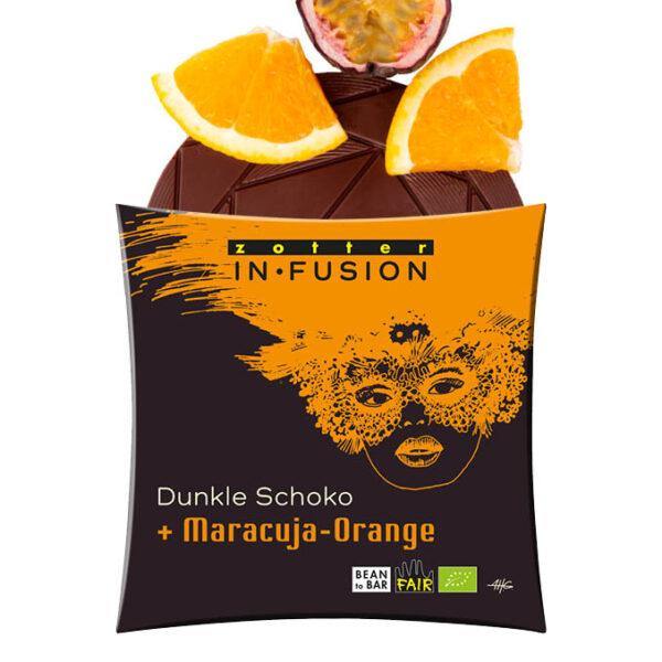 Dunkle Schoko + Maracuja-Orange Infusion