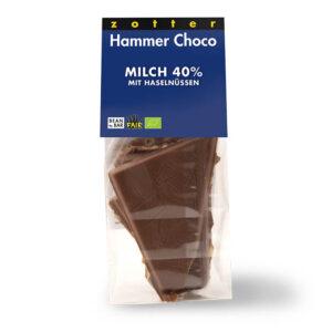 Milchschoko 40% mit Haselnüssen Hammer Choco