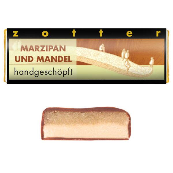 Marzipan und Mandeln (20g) handgeschöpfte Schoko-Minis