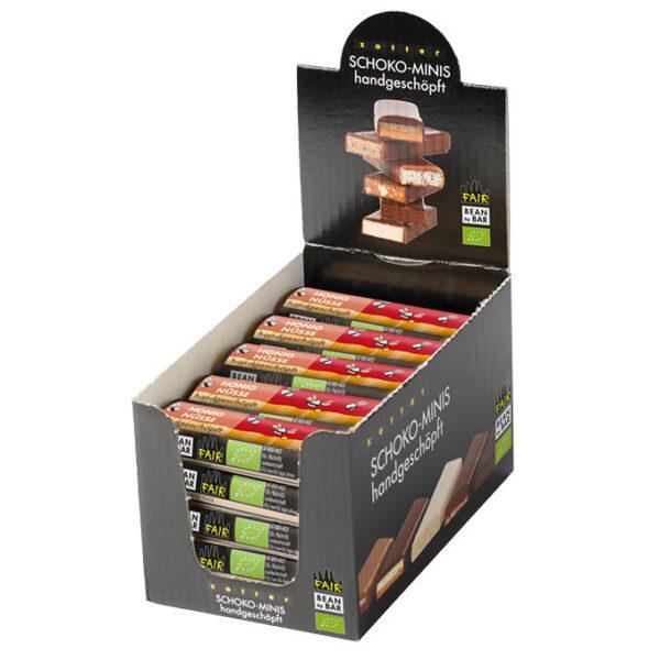 Honig Nüsse – 25 Stk. Box (500g) handgeschöpfte Schoko-Minis