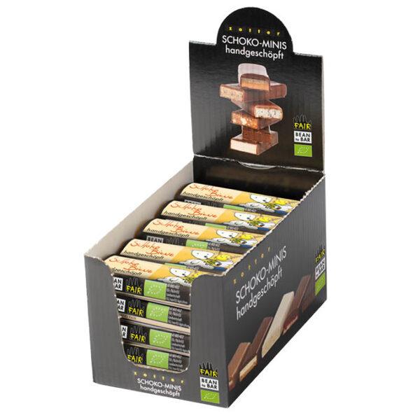 Schoko Biene – 25 Stk. Box (500g) handgeschöpfte Schoko-Minis