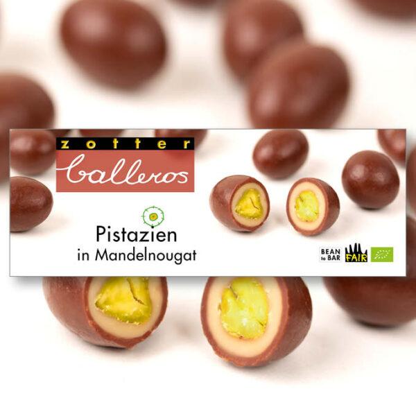 Pistazien in Mandelnougat balleros