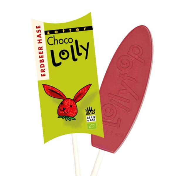 Erdbeer Hase Choco Lolly