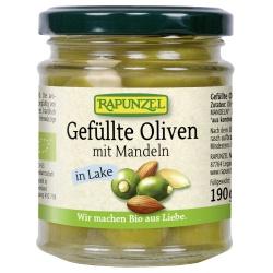 Gefüllte grüne Oliven mit Mandeln in Lake Antipasti antipasti