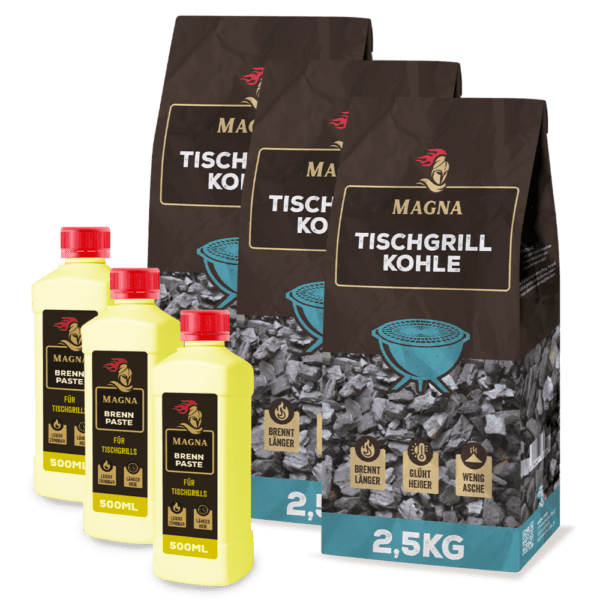 Tischgrill Set Kokos Kohle