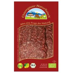 Rindersalami aus Bayern, geschnitten Salami feinkost