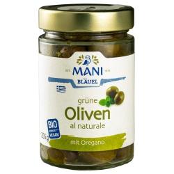 Grüne Oliven al naturale mit Stein, geölt Antipasti antipasti