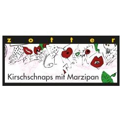 Bitterschokolade mit Kirschschnaps & Marzipan, handgeschöpft Zotter-Schokolade bitter-schokolade