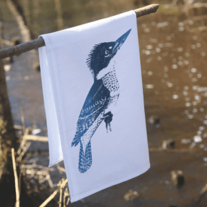 Geschirrtuch »Eisvogel« aus Halbleinen. Küchentextilien