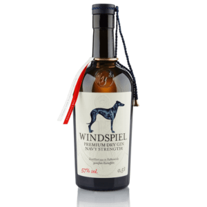 Windspiel »Premium Dry Gin Navy Strength«. Spirituosen